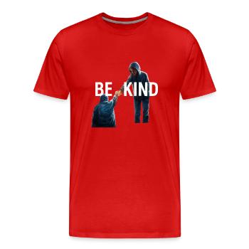 SOYEZ GENTIL - T-shirt bio Premium Homme - rouge - Devant - Damien (186cm)