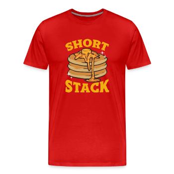 Pancake Frühstück Pfannkuchen - Männer Premium Bio T-Shirt - Rot - Vorne - Damien (186cm)