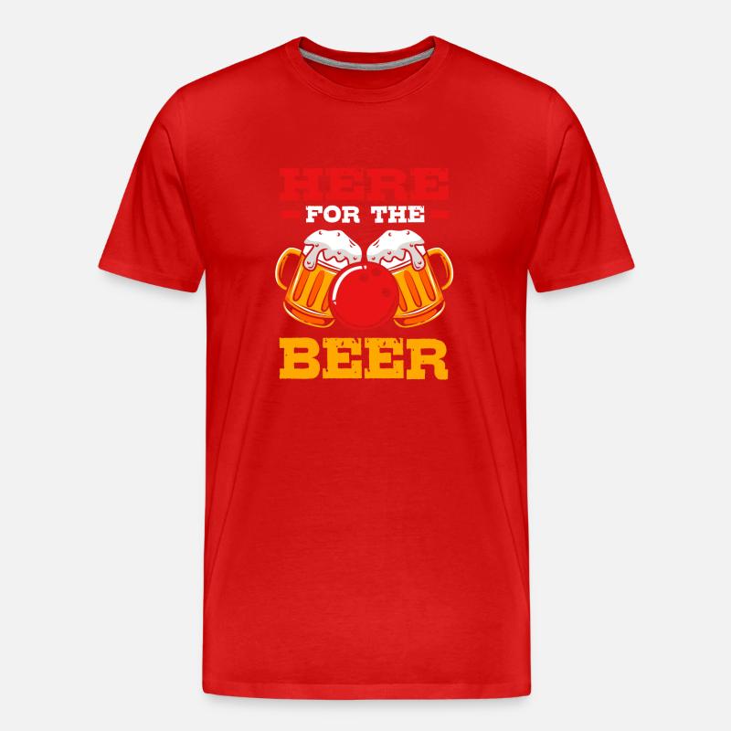 Bowling - Männer Premium Bio T-Shirt - Rot
