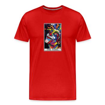 Tarot Cards Tarot Card The Fool The Fool - Men's Premium Organic T-Shirt - red - Front - Damien (186cm)