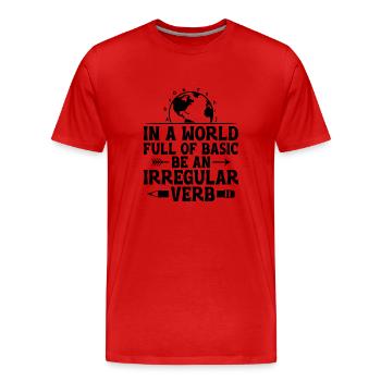 Professeur de langues étrangères École Professeurs de langues - T-shirt bio Premium Homme - rouge - Devant - Damien (186cm)