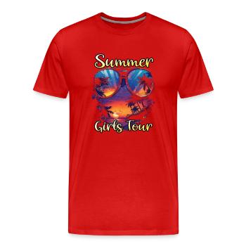 Tournée des filles d’été - T-shirt bio Premium Homme - rouge - Devant - Damien (186cm)