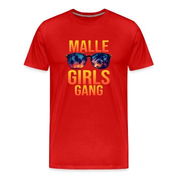 Malle Girls Gang - Männer Premium Bio T-Shirt - Rot - Vorne - Damien (186cm)
