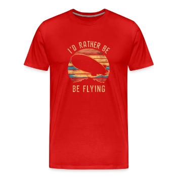 Luftschiff Zeppelin Geschenk - Männer Premium Bio T-Shirt - Rot - Vorne - Damien (186cm)