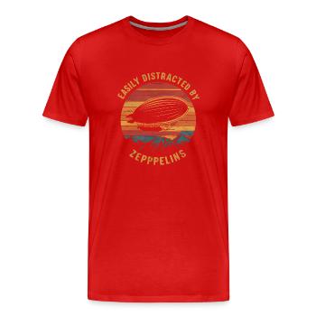 Luftschiff Zeppelin Geschenk - Männer Premium Bio T-Shirt - Rot - Vorne - Damien (186cm)