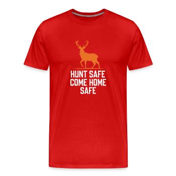Erlebe Die Spannung Der Hirschjagd Im Wald Mit - Männer Premium Bio T-Shirt - Rot - Vorne - Damien (186cm)