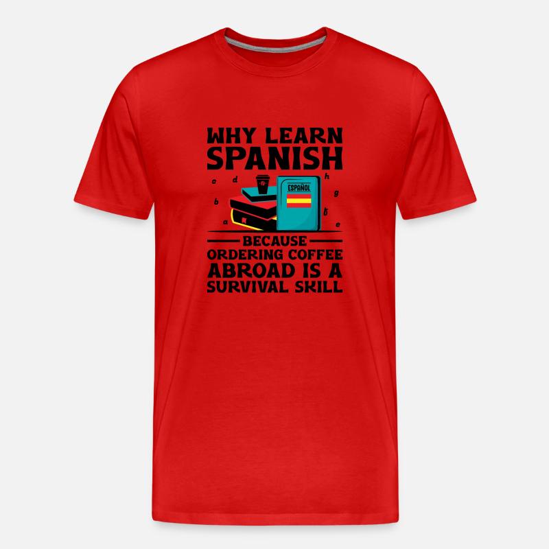 Fremdsprachenlehrer Schule Sprachlehrer - Männer Premium Bio T-Shirt - Rot