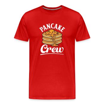 Pancake Frühstück Pfannkuchen - Männer Premium Bio T-Shirt - Rot - Vorne - Damien (186cm)
