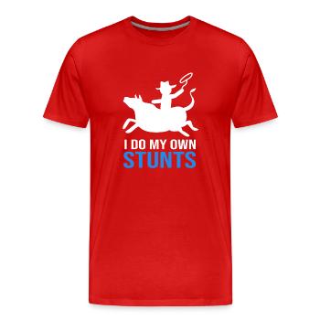 Rodéo - T-shirt bio Premium Homme - rouge - Devant - Damien (186cm)