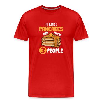Pancake Breakfast Pancakes - Men's Premium Organic T-Shirt - red - Front - Damien (186cm)