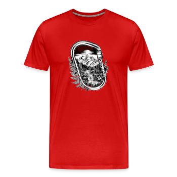 Bergsteigen Bergseigerhaken Wandern Karabiner - Männer Premium Bio T-Shirt - Rot - Vorne - Damien (186cm)