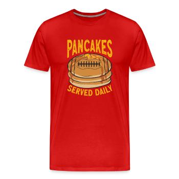 Pancake Breakfast Pancakes - Men's Premium Organic T-Shirt - red - Front - Damien (186cm)