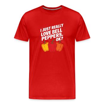 Paprika Geschenk - Männer Premium Bio T-Shirt - Rot - Vorne - Damien (186cm)