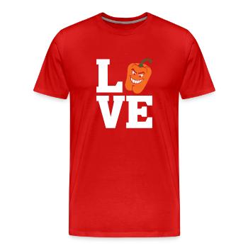 Paprika Geschenk - Männer Premium Bio T-Shirt - Rot - Vorne - Damien (186cm)