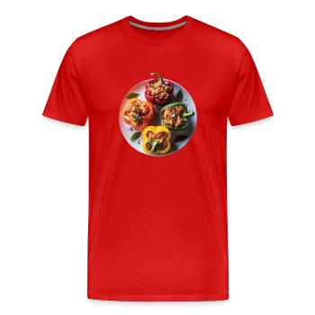 Paprika Geschenk - Männer Premium Bio T-Shirt - Rot - Vorne - Damien (186cm)