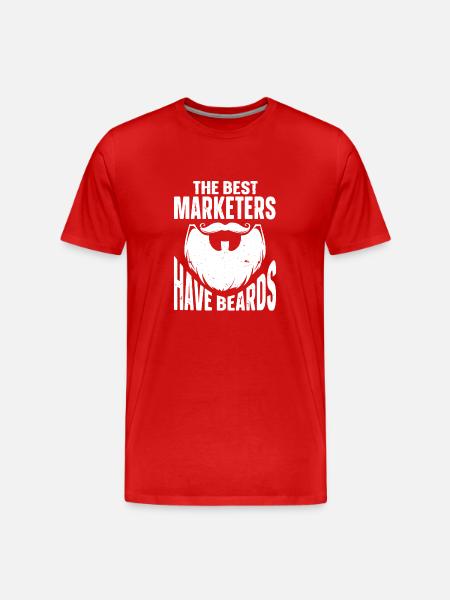 Beard Quote Bearded Men - Men's Premium Organic T-Shirt - red
