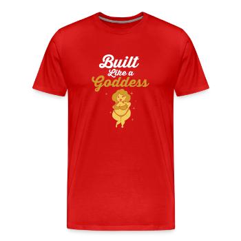 Positivité corporelle - T-shirt bio Premium Homme - rouge - Devant - Damien (186cm)
