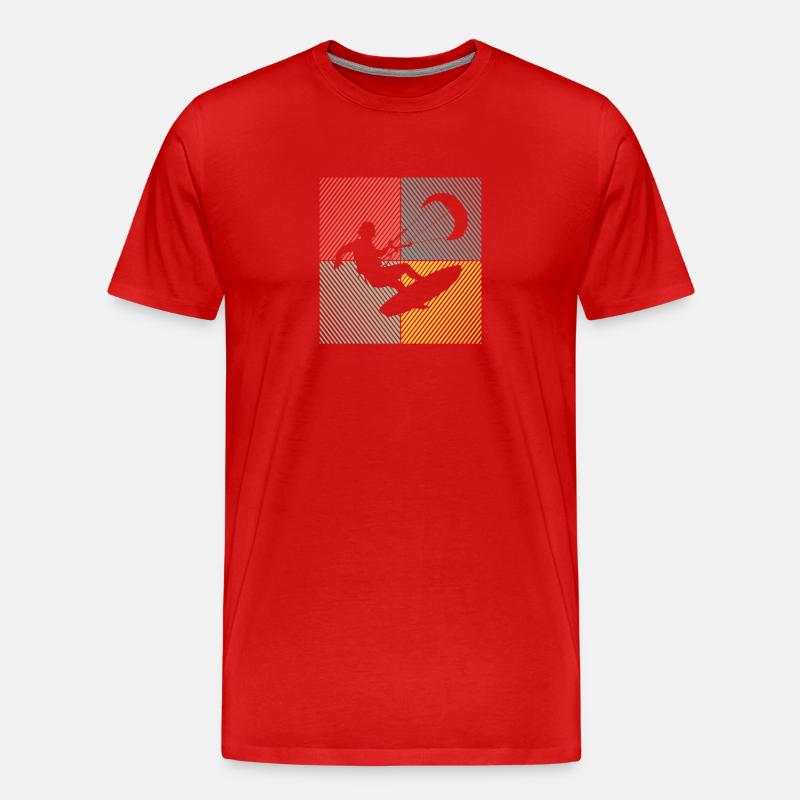 Kitesurf Kiteboard Kitesurfen Kite-Surf-board - Männer Premium Bio T-Shirt - Rot