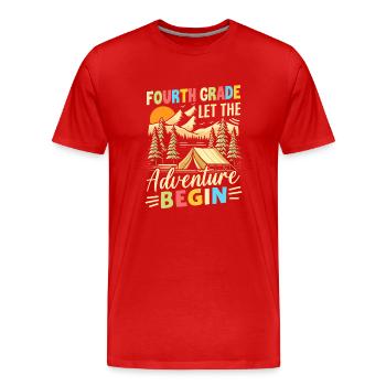 Fourth Grade Let The Adventure Begin - Men's Premium Organic T-Shirt - red - Front - Damien (186cm)