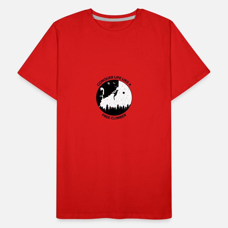 Conquérir la vie comme un grimpeur libre T-shirt bio Premium Homme
