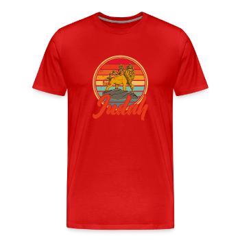 Rasta Löwe Juda Judah Afrika Afrikanisch Reggae - Männer Premium Bio T-Shirt - Rot - Vorne - Damien (186cm)
