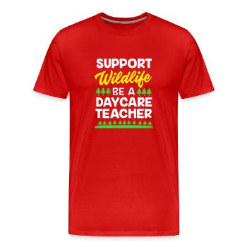 Garderie Éducateur Éducateur - T-shirt bio Premium Homme - rouge - Devant - Damien (186cm)