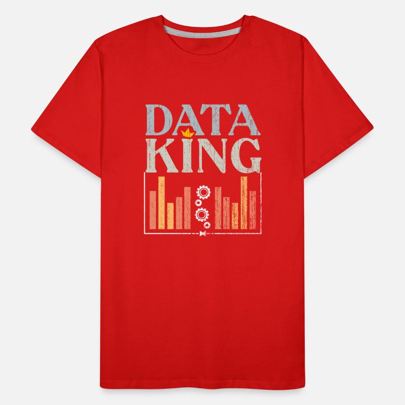 Awesome Data King For Deep Learning Data Scientist Männer Premium Bio T-Shirt