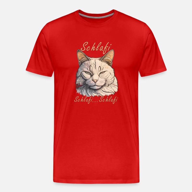 KATZE Schlafi...Schlafi - Männer Premium Bio T-Shirt - Rot