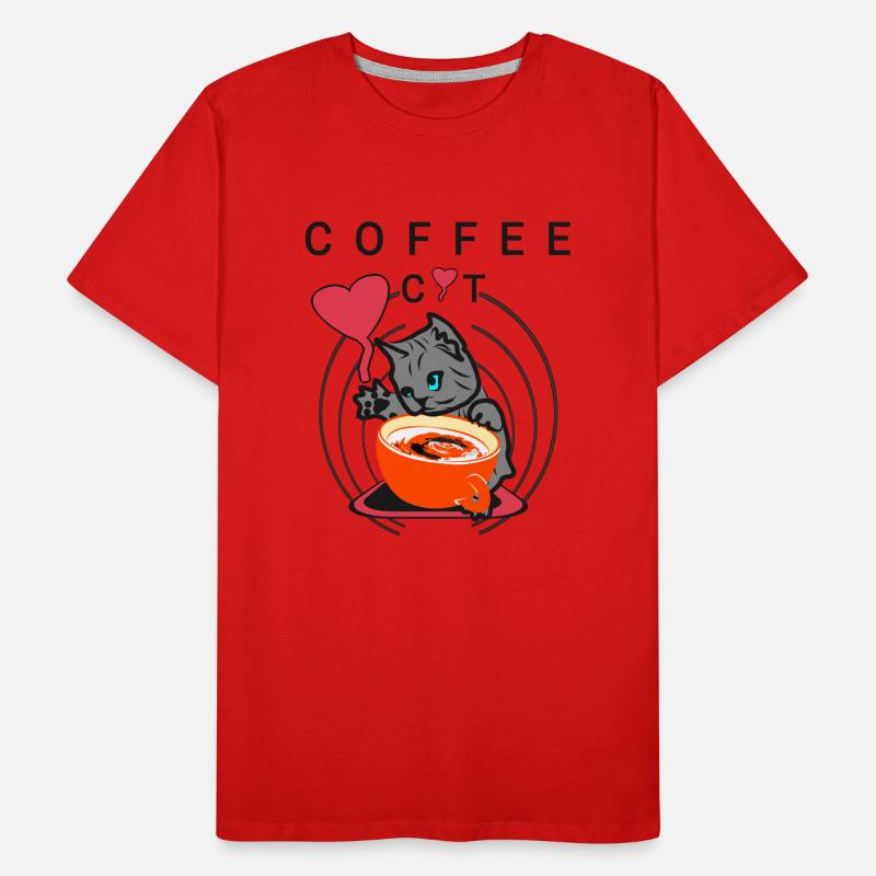 Coffee cat Männer Premium Bio T-Shirt