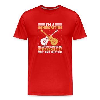 Musician Songwriter Singer Musician Music Music Pr - Men's Premium Organic T-Shirt - red - Front - Damien (186cm)