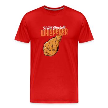 Poulet frit Whisperer Fast Food Fry - T-shirt bio Premium Homme - rouge - Devant - Damien (186cm)