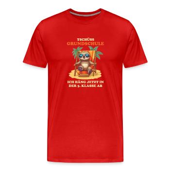 5. Klasse Realschule Gymnasium Grundschule 2024 - Männer Premium Bio T-Shirt - Rot - Vorne - Damien (186cm)