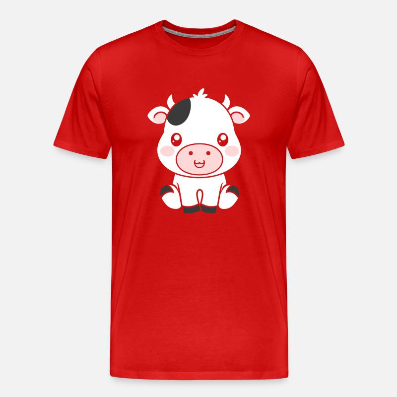 Kuh - Männer Premium Bio T-Shirt - Rot