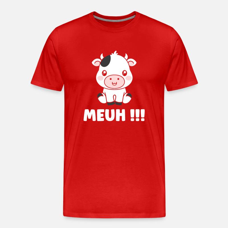 Kuh - Männer Premium Bio T-Shirt - Rot