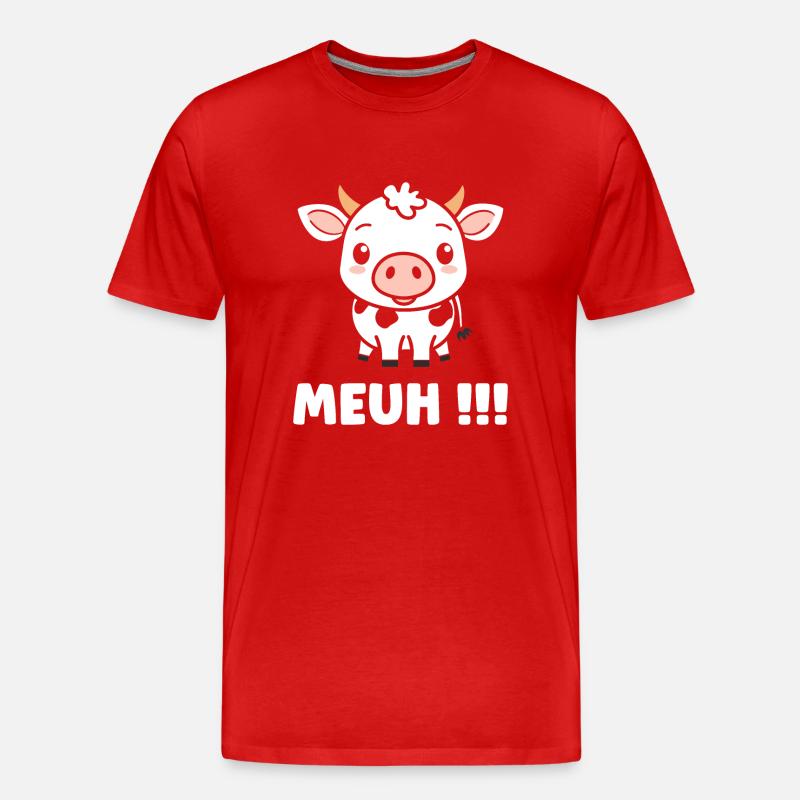 Kuh - Männer Premium Bio T-Shirt - Rot
