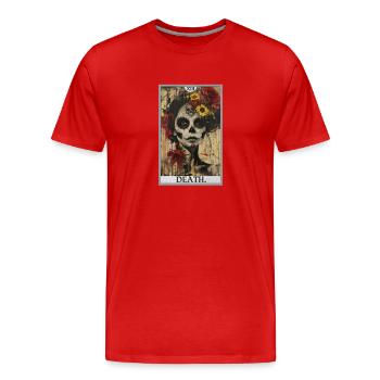 Carte de Tarot, Carte de Tarot, Mort - T-shirt bio Premium Homme - rouge - Devant - Damien (186cm)