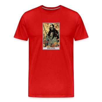 Carte de Tarot, Carte de Tarot, Mort - T-shirt bio Premium Homme - rouge - Devant - Damien (186cm)