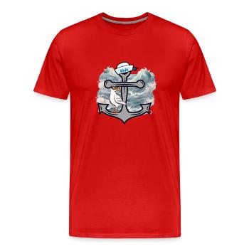 Maritime Seagull Seagulls Marins Marins Marins - T-shirt bio Premium Homme - rouge - Devant - Damien (186cm)