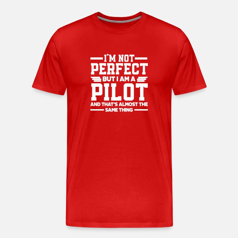 Pilot Lustiger Spruch Piloten - Männer Premium Bio T-Shirt - Rot