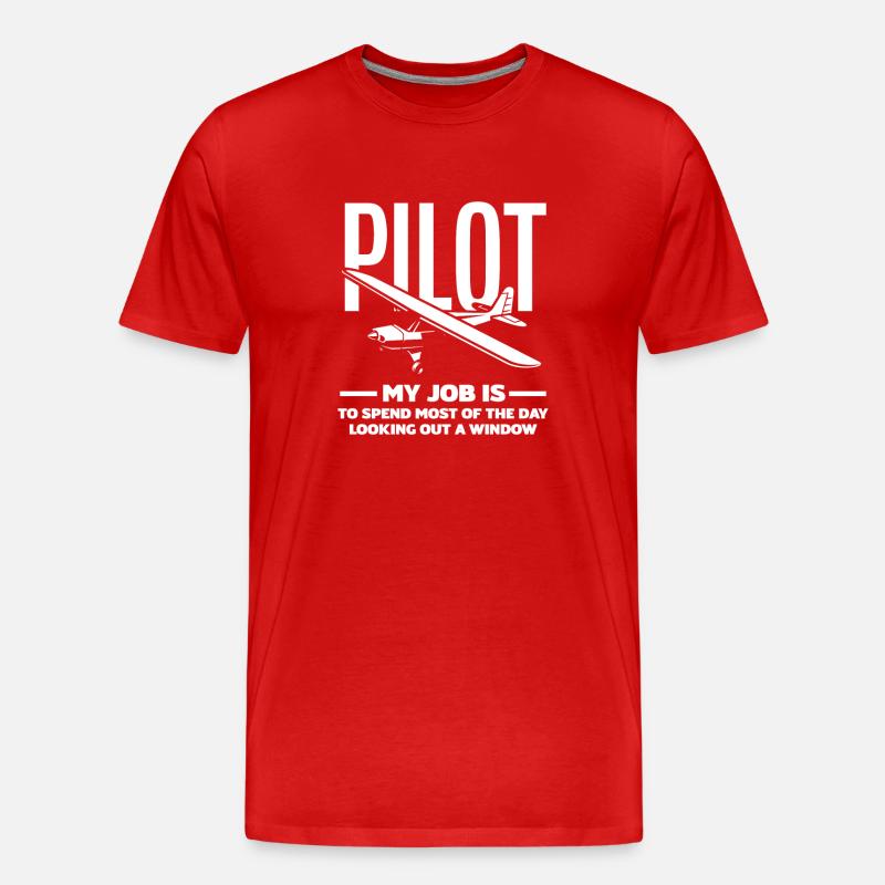 Pilot Berufspilot Geschenk Flugschule - Männer Premium Bio T-Shirt - Rot