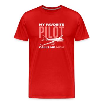 Pilotes Maman Maman Pilote - T-shirt bio Premium Homme - rouge - Devant - Damien (186cm)