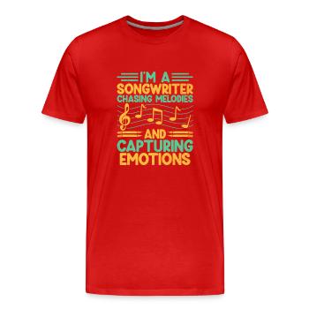 Musician Songwriter Singer Musician Music Music Pr - Men's Premium Organic T-Shirt - red - Front - Damien (186cm)