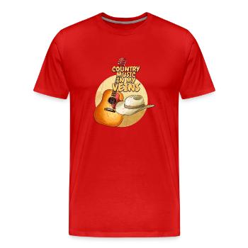 Country Music In My Veins Western Cowboy - Männer Premium Bio T-Shirt - Rot - Vorne - Damien (186cm)