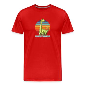 Benedictosaurus Gift Idea for Benedict - Men's Premium Organic T-Shirt - red - Front - Damien (186cm)