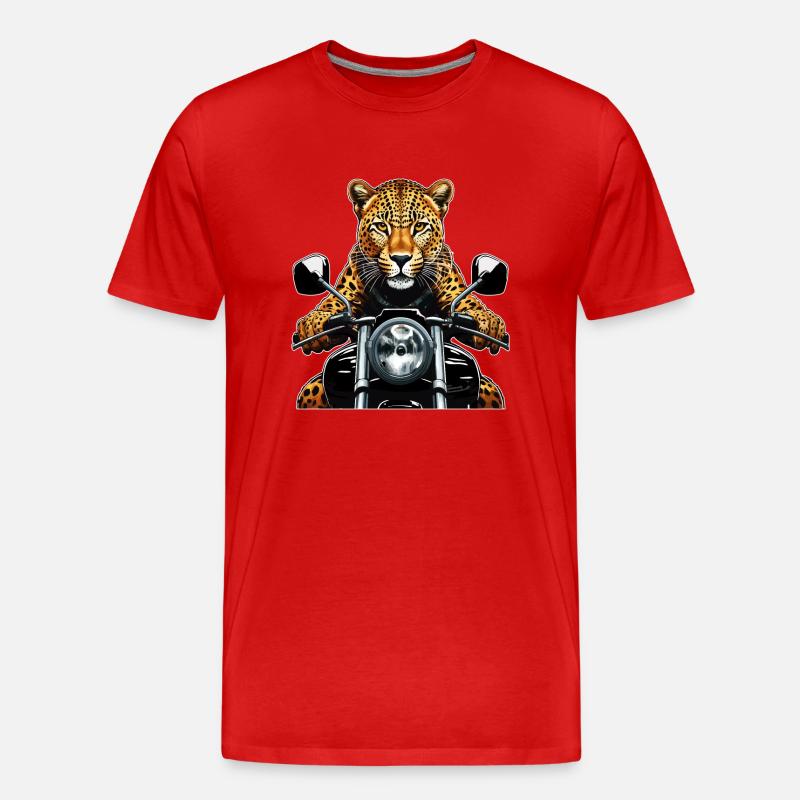 LEOPARD MOTORRAD - Männer Premium Bio T-Shirt - Rot