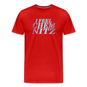 JE ME SENS CHEMNITZ - T-shirt bio Premium Homme - rouge - Devant - Damien (186cm)