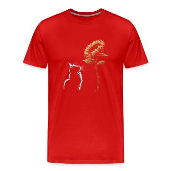 Meilleur grand-père chat de tous les temps - T-shirt bio Premium Homme - rouge - Devant - Damien (186cm)