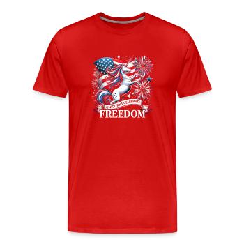 Magischer Patriotismus Amerikanischer Einhorn USA - Männer Premium Bio T-Shirt - Rot - Vorne - Damien (186cm)