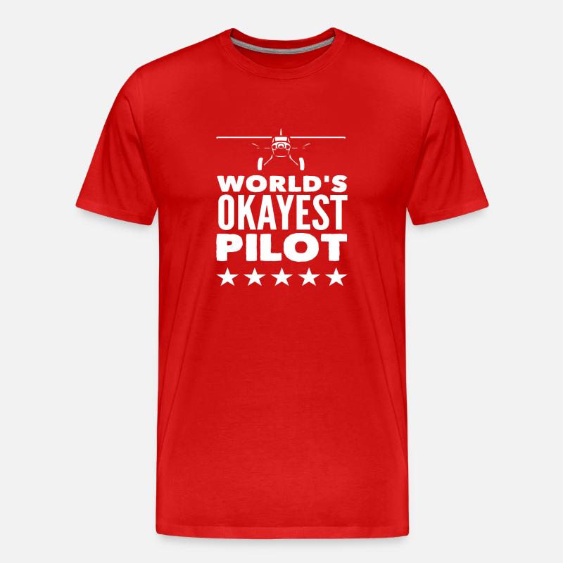 Weltbester Pilot - Männer Premium Bio T-Shirt - Rot