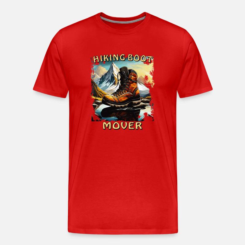 HIKING BOOT MOVER - Männer Premium Bio T-Shirt - Rot